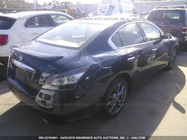 1N4AA5AP7EC479491 - 2014 NISSAN MAXIMA S/SV BLUE photo 4