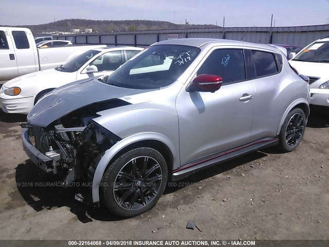 JN8AF5MVXFT561579 - 2015 NISSAN JUKE S/SV/SL/NISMO SILVER photo 2