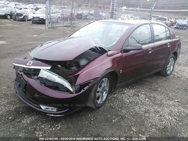 1G8AL52F83Z182860 - 2003 SATURN ION LEVEL 3 MAROON photo 2