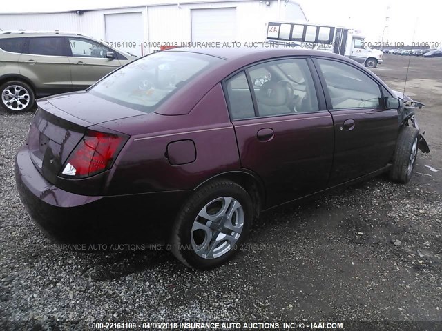 1G8AL52F83Z182860 - 2003 SATURN ION LEVEL 3 MAROON photo 4