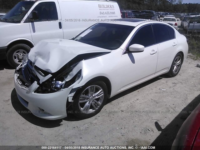 JN1CV6AP7BM303532 - 2011 INFINITI G37 SPORT WHITE photo 2