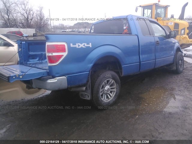 1FTFX1EV5AFB12176 - 2010 FORD F150 SUPER CAB BLUE photo 4