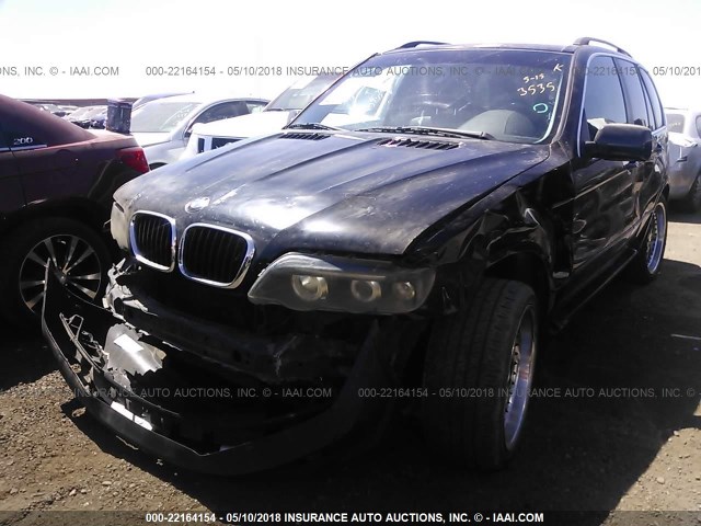 WBAFB33531LH25315 - 2001 BMW X5 4.4I BLACK photo 2