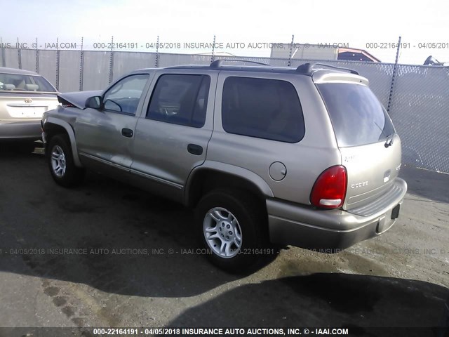 1D4HS48N43F602943 - 2003 DODGE DURANGO SLT GOLD photo 3