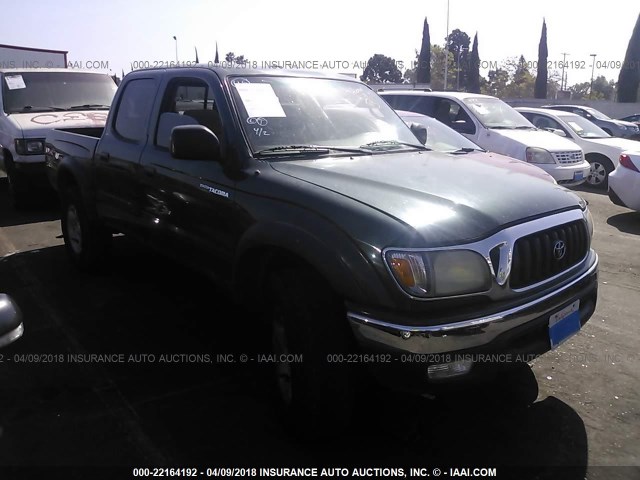 5TEGN92NX2Z057287 - 2002 TOYOTA TACOMA DOUBLE CAB PRERUNNER GREEN photo 1