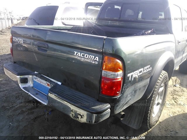 5TEGN92NX2Z057287 - 2002 TOYOTA TACOMA DOUBLE CAB PRERUNNER GREEN photo 6