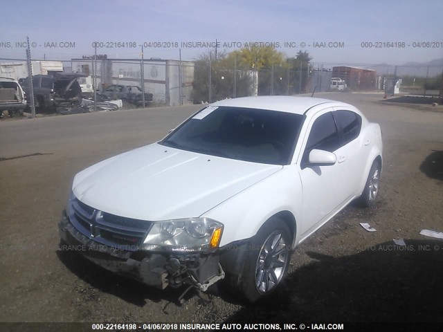 1C3CDZCB3DN746653 - 2013 DODGE AVENGER SXT WHITE photo 2