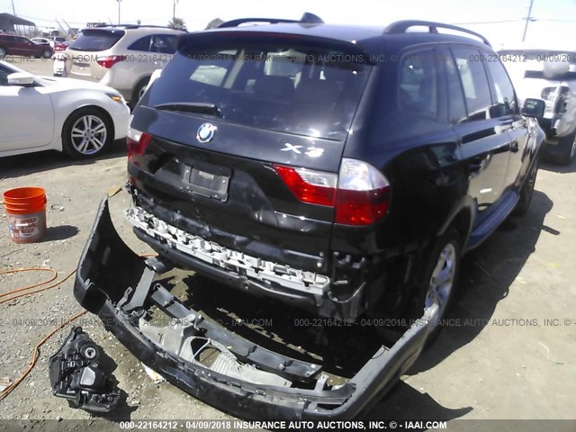 WBXPC93499WJ27626 - 2009 BMW X3 XDRIVE30I BLACK photo 4