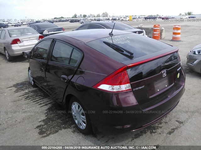 JHMZE2H58BS003710 - 2011 HONDA INSIGHT LX PURPLE photo 3