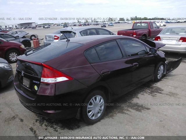 JHMZE2H58BS003710 - 2011 HONDA INSIGHT LX PURPLE photo 4