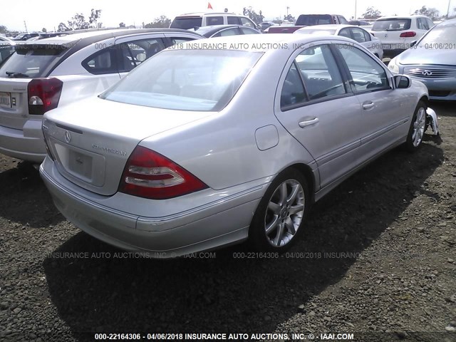 WDBRF40J84F451023 - 2004 MERCEDES-BENZ C 230K SPORT SEDAN SILVER photo 4