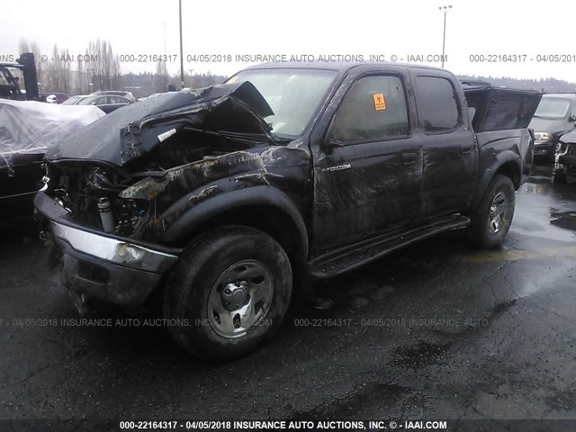 5TEHN72N94Z353557 - 2004 TOYOTA TACOMA DOUBLE CAB BLACK photo 2