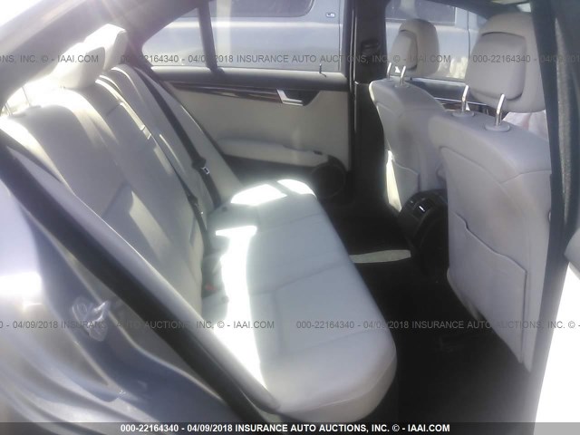 WDDGF4HB8CR230269 - 2012 MERCEDES-BENZ C 250 SILVER photo 8