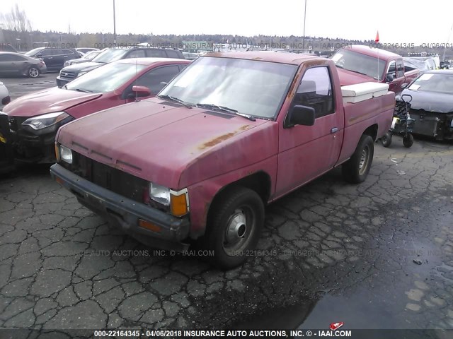 JN6ND11S1GW049552 - 1986 NISSAN D21 SHORT BED RED photo 2