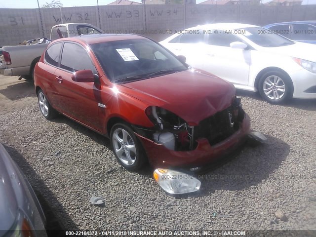 KMHCN36C29U126654 - 2009 HYUNDAI ACCENT SE RED photo 1