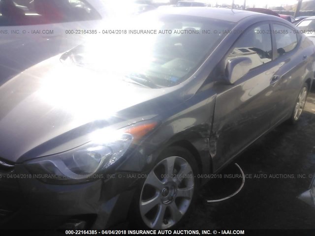 5NPDH4AE4CH107846 - 2012 HYUNDAI ELANTRA GLS/LIMITED GRAY photo 6