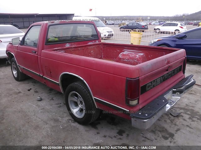 1GCCS14RXP8148190 - 1993 CHEVROLET S TRUCK S10 RED photo 3