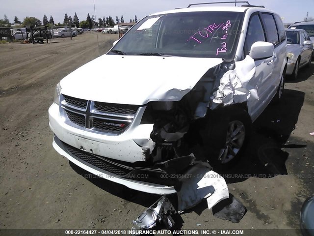 2C4RDGCG9ER152711 - 2014 DODGE GRAND CARAVAN SXT WHITE photo 2