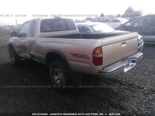 4TASN92N0YZ608174 - 2000 TOYOTA TACOMA XTRACAB PRERUNNER ოქროსფერი ფოტო 3