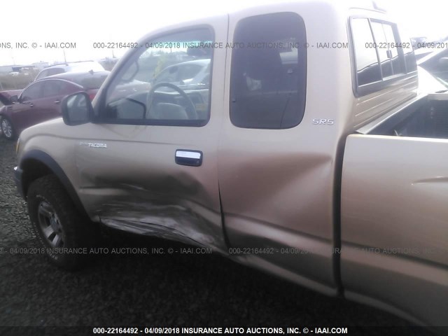 4TASN92N0YZ608174 - 2000 TOYOTA TACOMA XTRACAB PRERUNNER ოქროსფერი ფოტო 6