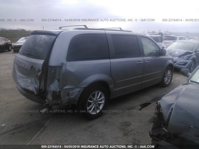 2C4RDGCGXDR686234 - 2013 DODGE GRAND CARAVAN SXT GRAY photo 4