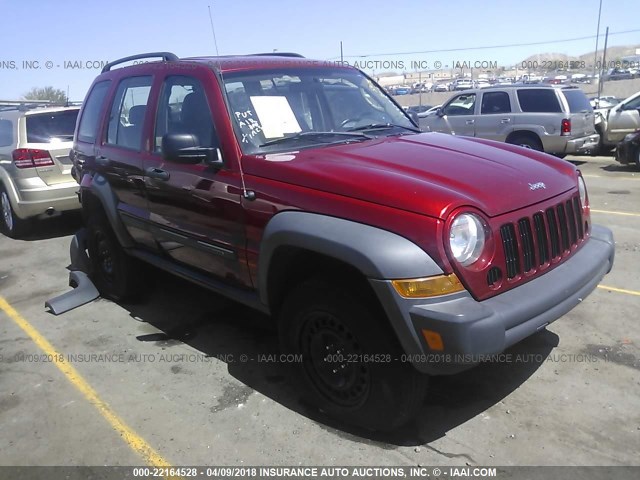 1J4GL48K47W521551 - 2007 JEEP LIBERTY SPORT RED photo 1