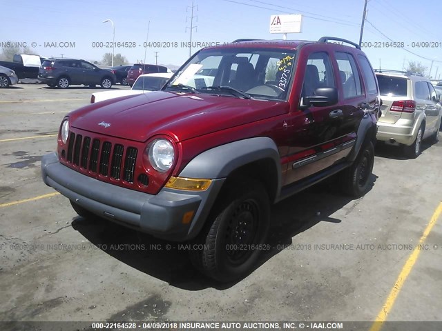 1J4GL48K47W521551 - 2007 JEEP LIBERTY SPORT RED photo 2