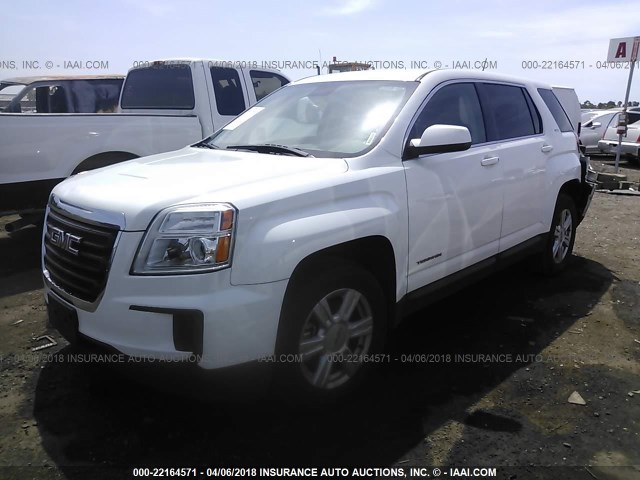 2GKALMEK7G6104357 - 2016 GMC TERRAIN SLE WHITE photo 2