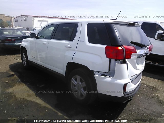 2GKALMEK7G6104357 - 2016 GMC TERRAIN SLE WHITE photo 3