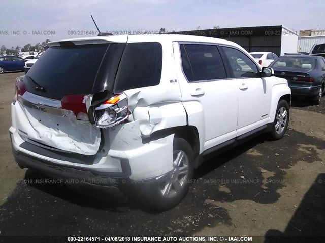 2GKALMEK7G6104357 - 2016 GMC TERRAIN SLE WHITE photo 4