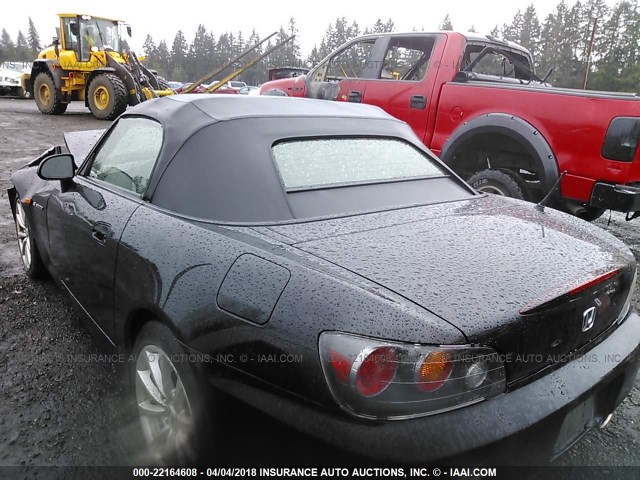 JHMAP214X6S005263 - 2006 HONDA S2000 BLACK photo 3