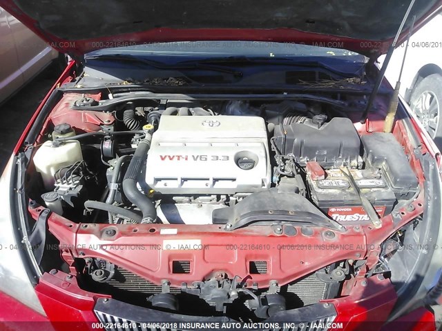 4T1CA38P05U040961 - 2005 TOYOTA CAMRY SOLARA SE/SLE წითელი ფოტო 10