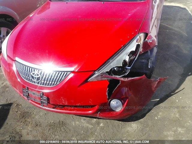 4T1CA38P05U040961 - 2005 TOYOTA CAMRY SOLARA SE/SLE წითელი ფოტო 6