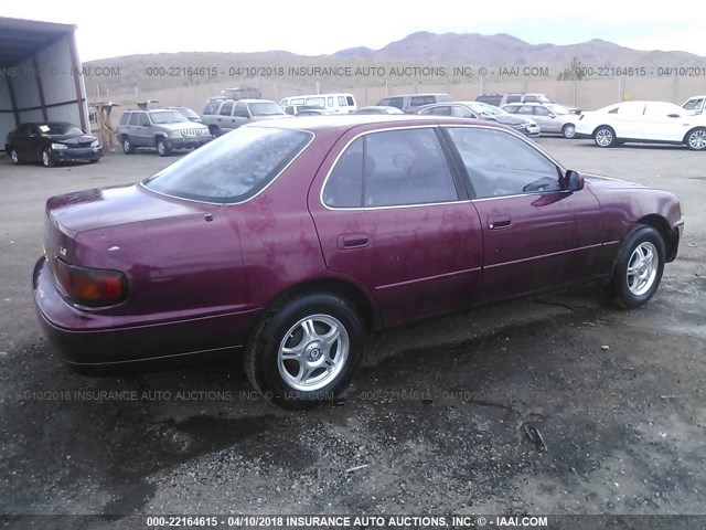 JT2BG12K3T0340202 - 1996 TOYOTA CAMRY DX/LE/XLE BURGUNDY photo 4