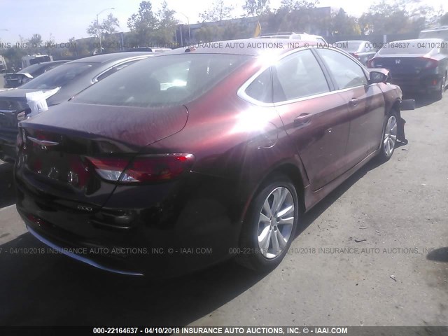 1C3CCCAB4FN645059 - 2015 CHRYSLER 200 LIMITED RED photo 4