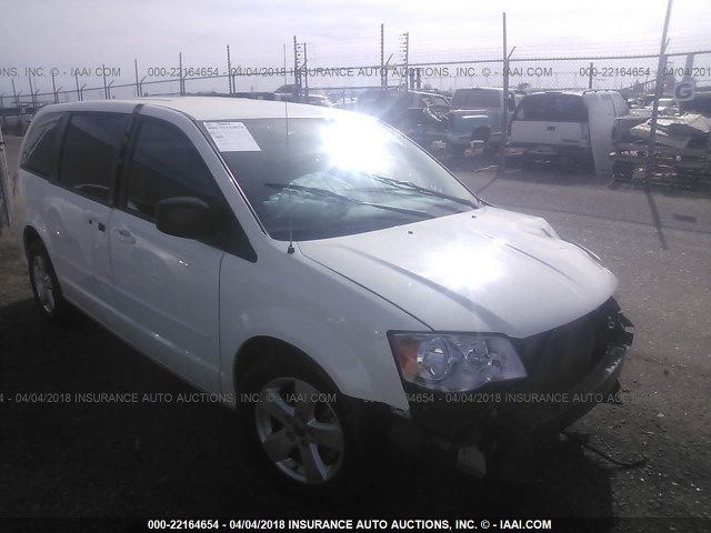 2C4RDGBG0DR671923 - 2013 DODGE GRAND CARAVAN SE WHITE photo 1