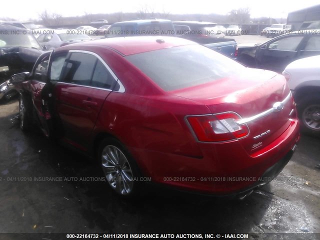 1FAHP2FWXCG103448 - 2012 FORD TAURUS LIMITED RED photo 3