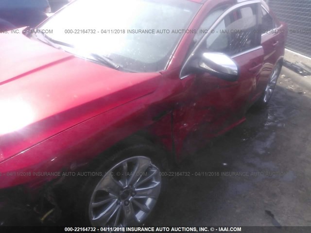 1FAHP2FWXCG103448 - 2012 FORD TAURUS LIMITED RED photo 6