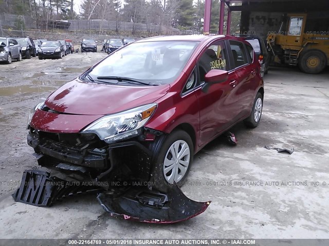 3N1CE2CP9HL370772 - 2017 NISSAN VERSA NOTE S/S PLUS/SV/SL/SR RED photo 2