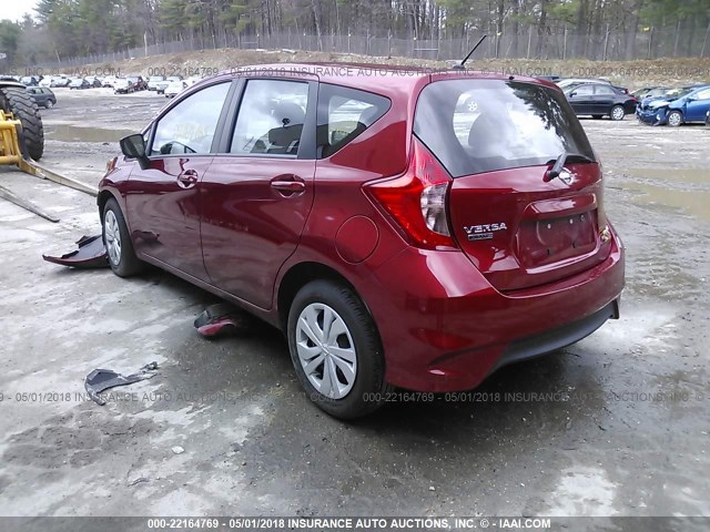 3N1CE2CP9HL370772 - 2017 NISSAN VERSA NOTE S/S PLUS/SV/SL/SR RED photo 3