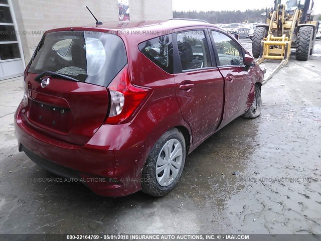 3N1CE2CP9HL370772 - 2017 NISSAN VERSA NOTE S/S PLUS/SV/SL/SR RED photo 4