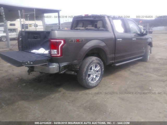 1FTEW1EG6FFC60280 - 2015 FORD F150 SUPERCREW BROWN photo 4