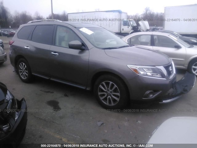 5N1AR2MM2EC606338 - 2014 NISSAN PATHFINDER S/SV/SL/PLATINUM 棕色 照片 1