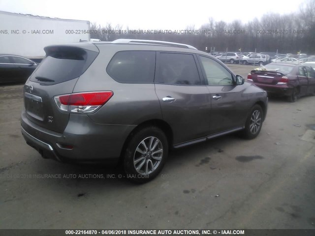 5N1AR2MM2EC606338 - 2014 NISSAN PATHFINDER S/SV/SL/PLATINUM 棕色 照片 4