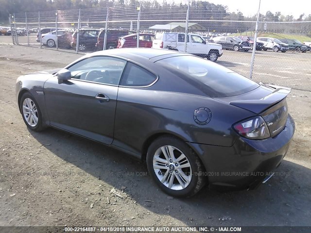 KMHHM66D48U283958 - 2008 HYUNDAI TIBURON GS GRAY photo 3