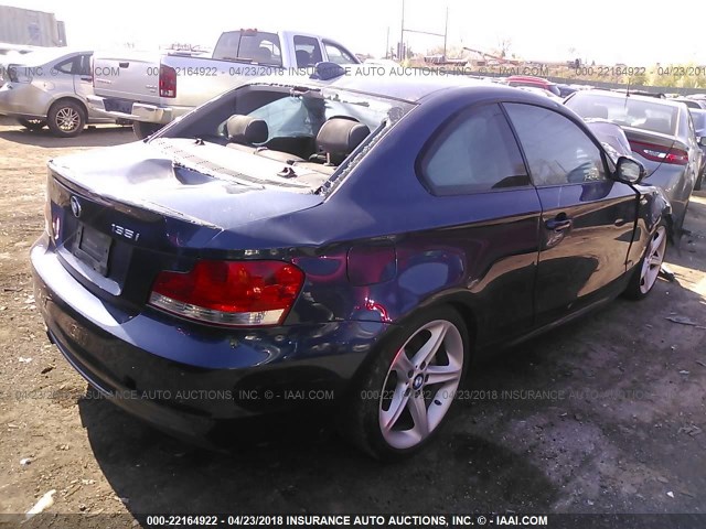 WBAUC9C51BVM10359 - 2011 BMW 135 I Niebieski zdjęcie 4
