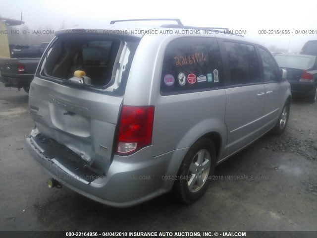 2C4RDGCG6CR302061 - 2012 DODGE GRAND CARAVAN SXT SILVER photo 4