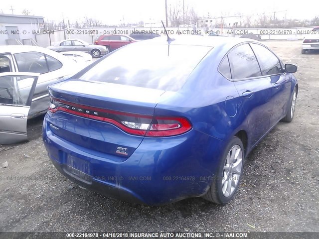 1C3CDFBB1ED719846 - 2014 DODGE DART SXT BLUE photo 4