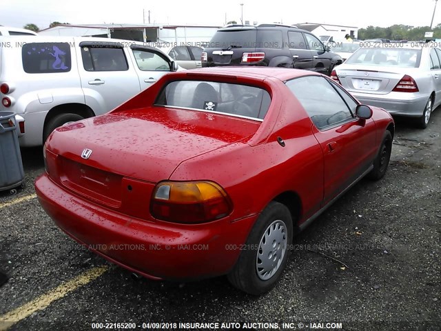 JHMEG1247RS004022 - 1994 HONDA CIVIC DEL SOL S RED photo 4