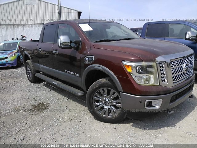 1N6BA1F4XGN500103 - 2016 NISSAN TITAN XD SL/PRO-4X/PLAT RESERVE MAROON photo 1